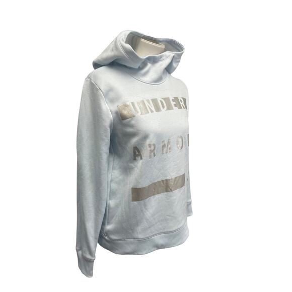 Under Armour Tops - Under Armour Womens Small Light Blue Polyester Long Sleeve Hooded Sweatshirt